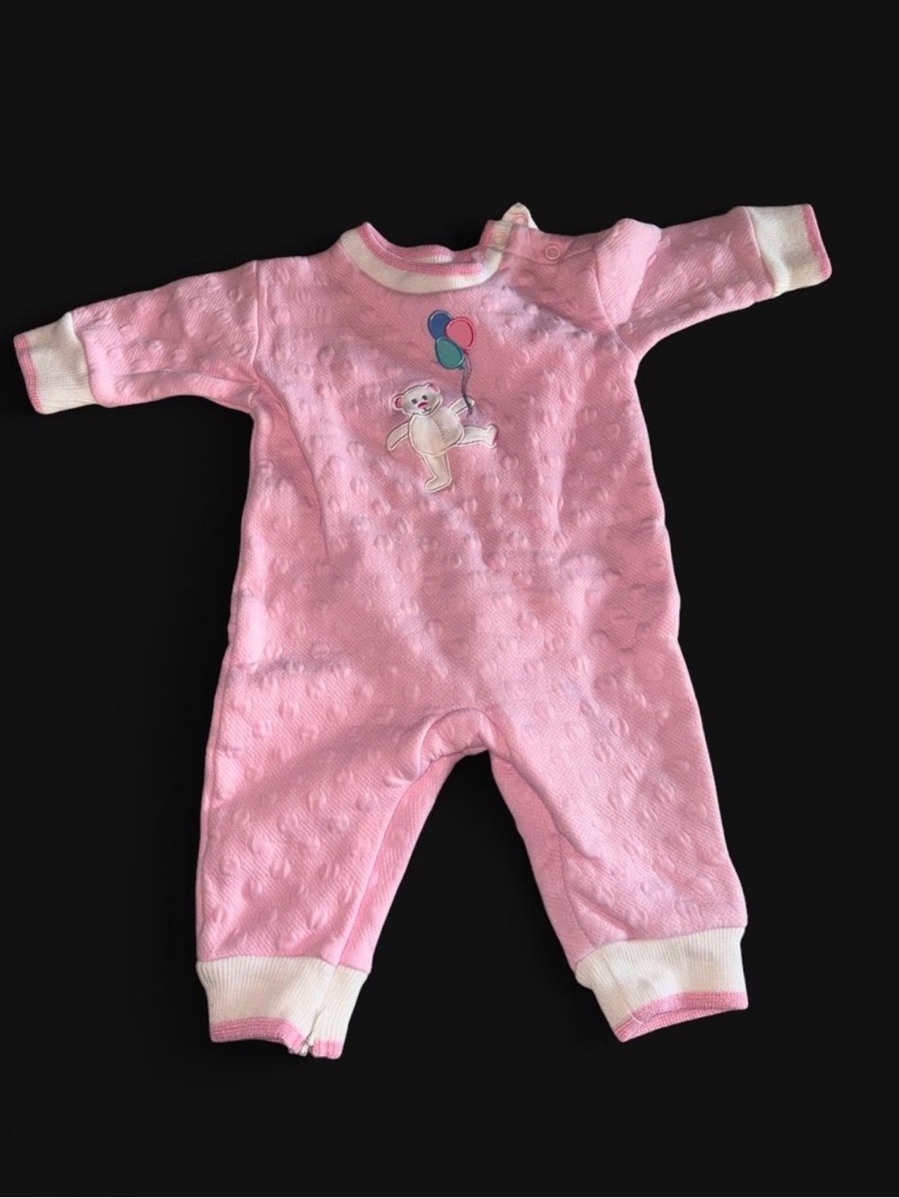 Florence Eiseman Pink Footie with Bear and Balloons